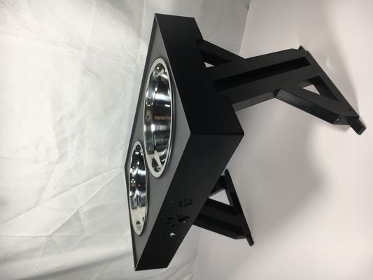 Черные двойные чаши из нержавеющей стали для больших собак без разлива, нескользящие регулируемая высота защита шейки матки