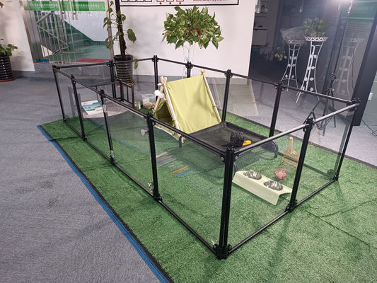 Фабрика роскошный акриловый алюминиевый съемный игровой дом для домашних животных кошачий питомник Дом для собак Заградительная ручка Прозрачный картонная коробка Настройка кнопки логотипа