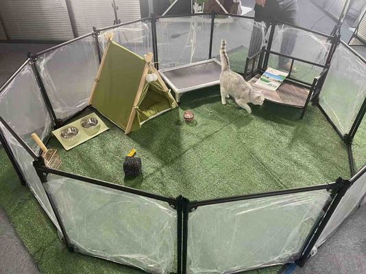 Фабрика роскошный акриловый алюминиевый съемный игровой дом для домашних животных кошачий питомник Дом для собак Заградительная ручка Прозрачный картонная коробка Настройка кнопки логотипа