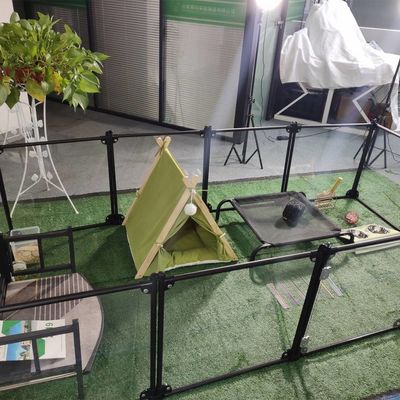 Фабрика роскошный акриловый алюминиевый съемный игровой дом для домашних животных кошачий питомник Дом для собак Заградительная ручка Прозрачный картонная коробка Настройка кнопки логотипа