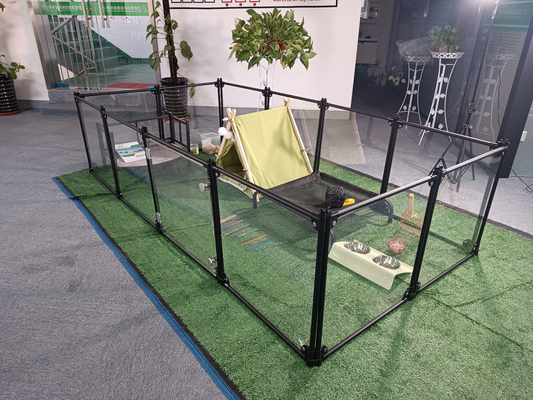 Настройка на заказ Luxury Acrylic Aluminum Detachable Pet Playpen Cat Kennel House Dog Fence Pen (Любимая акриловая алюминиевая ручка для домашних животных)