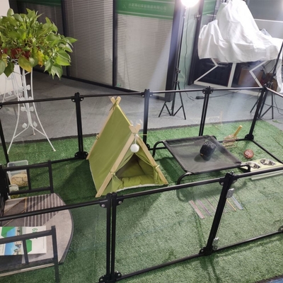 Настройка на заказ Luxury Acrylic Aluminum Detachable Pet Playpen Cat Kennel House Dog Fence Pen (Любимая акриловая алюминиевая ручка для домашних животных)