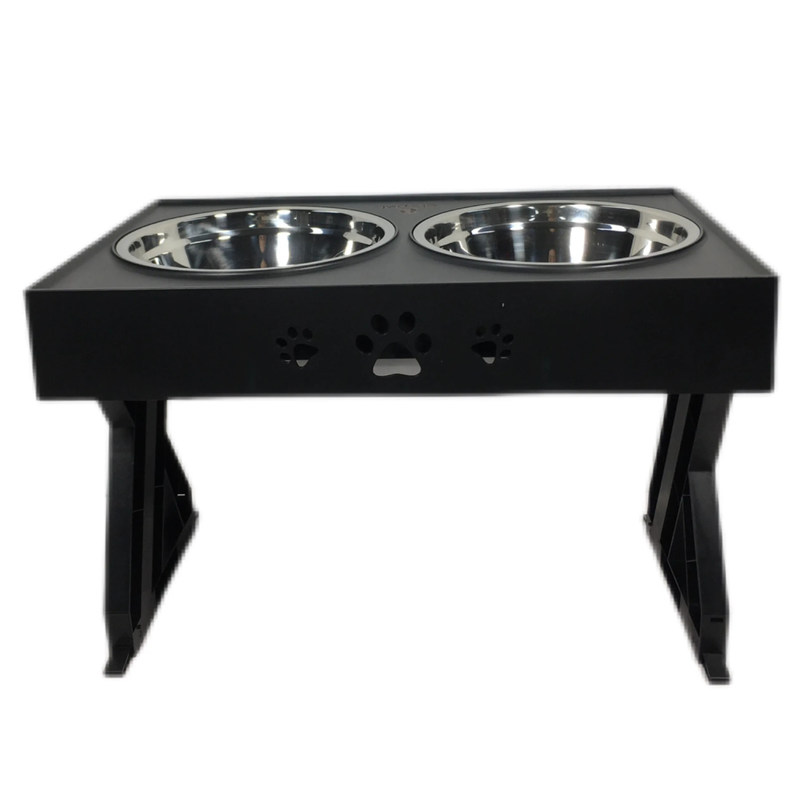 Черные двойные чаши из нержавеющей стали для больших собак без разлива, нескользящие регулируемая высота защита шейки матки