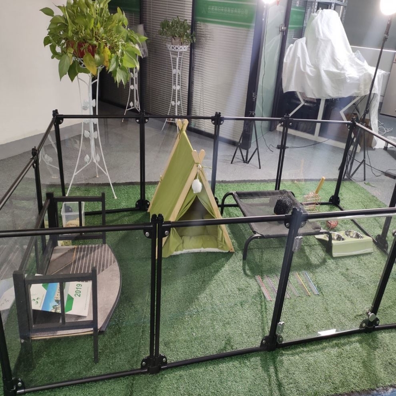 Настройка на заказ Luxury Acrylic Aluminum Detachable Pet Playpen Cat Kennel House Dog Fence Pen (Любимая акриловая алюминиевая ручка для домашних животных)